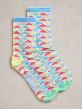 White Stuff Geo Pop Ankle Socks