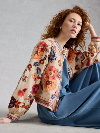 White Stuff Jolie Embroidered Jacket