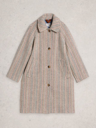 White Stuff Kelsey Texture Wool Blend Coat