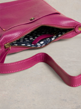 White Stuff Mini Fern Leather Crossbody Bag