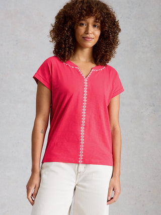 White Stuff Nelly Plain Embroidered T-Shirt