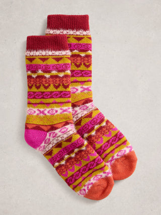 White Stuff Pop Fairisle Cabin Socks