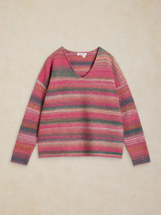 White Stuff Spacedye V-Neck Jumper