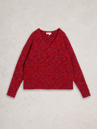 White Stuff Texture V-Neck Jumper