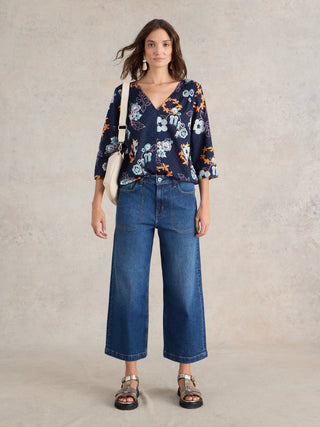 White Stuff Tia Wide Leg Crop Jean