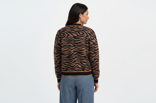 Zebra bomber back shot on model