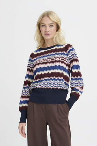 Zig-Zag Cobalt Knit - Front